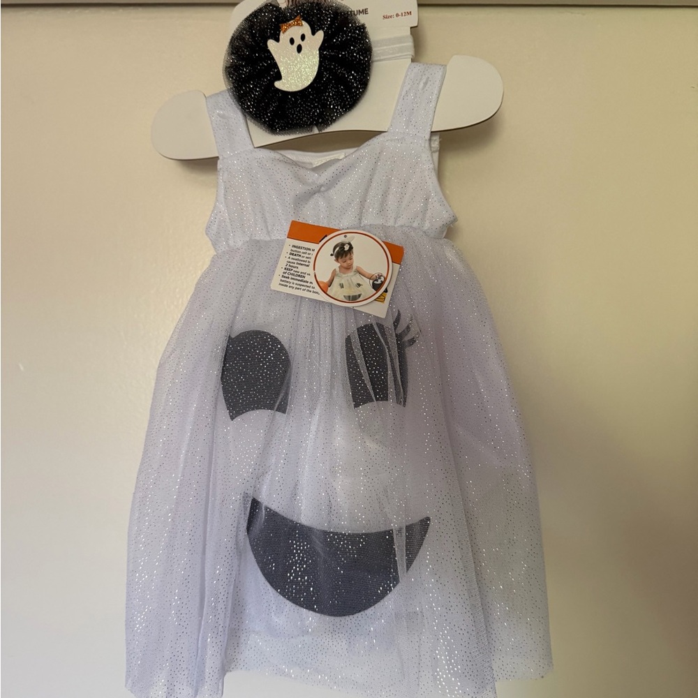 Kids Ghost Costume with Headband - White and Black